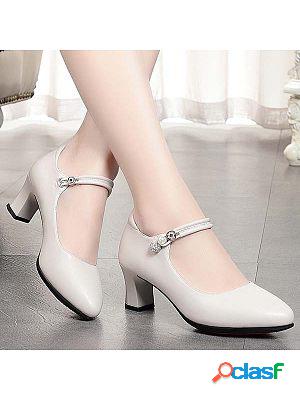 Womens comfortable buckled heels