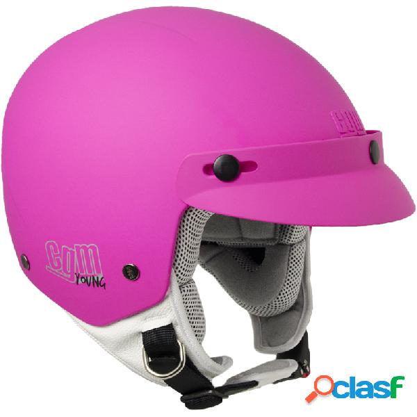 Casco jet bambino cgm 204s cuba smile con adesivi fucsia opaco