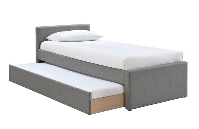 Letto estraibile bambino 90 x 195 cm tessuto grigio MACCO