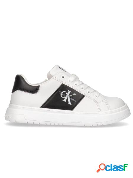 Calvin klein jeans sneakers basse con lacci bianco/nero Calvin klein jeans sneakers basse con lacci bianco/nero