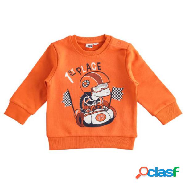 Ido felpa per bambino in cotone colore arancio girocollo Ido felpa per bambino in cotone colore arancio girocollo