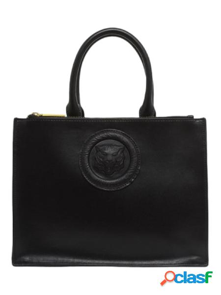 Just cavalli borsa a mano in ecopelle con tracolla e logo tiger nero Just cavalli borsa a mano in ecopelle con tracolla e logo tiger nero