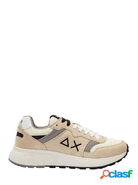 Sun68 sneakers Daddy in suede e mesh panna