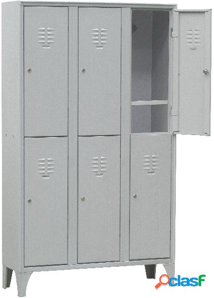 Armadio metallico a 6 posti con piano portascarpe cm. 105x50x180h Armadio metallico a 6 posti con piano portascarpe cm. 105x50x180h