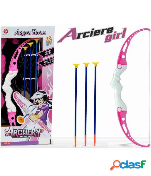 Trade shop - arciere girl arco con 3 frecce giocattolo gioco bambine