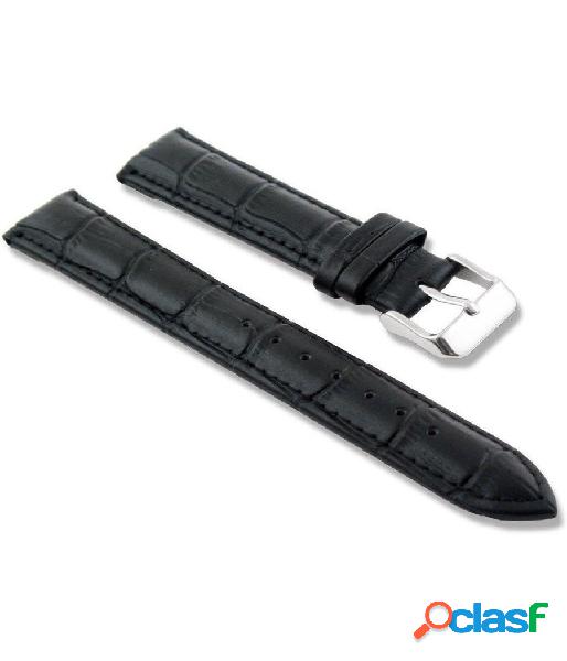 Trade Shop - Cinturino In Pelle Universale Ricambio Per Orologio Larghezza 22mm Nero