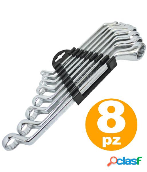 Trade Shop - 8 X Chiavi Ad Anello In Cromo Vanadio Misura Dalla 6 Alla 22 Attrezzi