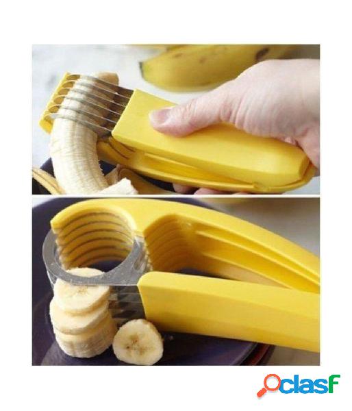 Trade shop - affetta banana slicer 6 lame taglia frutta macedonia decorazione torte