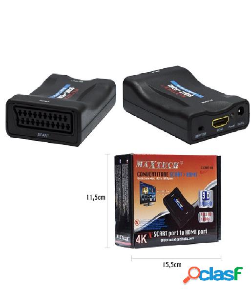 Trade shop - convertitore audio video analogico scart a digitale hdmi full hd 1080p maxtech cscart-hd