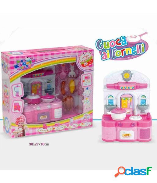 Trade shop - cuoca ai fornelli cucina con pentole stoviglie alimenti giocattolo gioco bambina