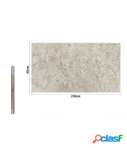 Trade shop - rotolo pellicola adesiva gres porcellanato effetto marmo beige 45cm x 2mt 71259