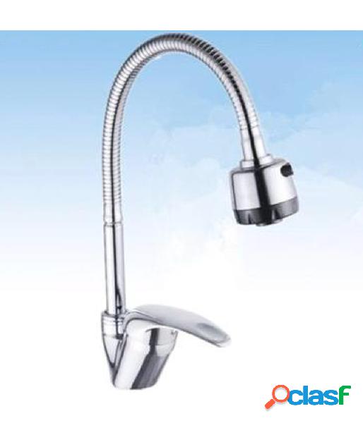 Trade Shop - Rubinetto Miscelatore Casa Cucina Orientabile Doppio Getto Cromato Jh-8095w