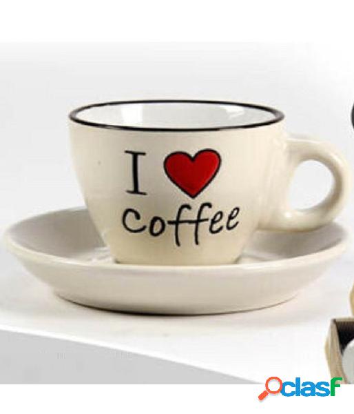 Trade shop - set 6pz tazzine tazza + piattino 80ml caffè classico moderno colori ass 668715 Trade shop - set 6pz tazzine tazza + piattino 80ml caffè classico moderno colori ass 668715