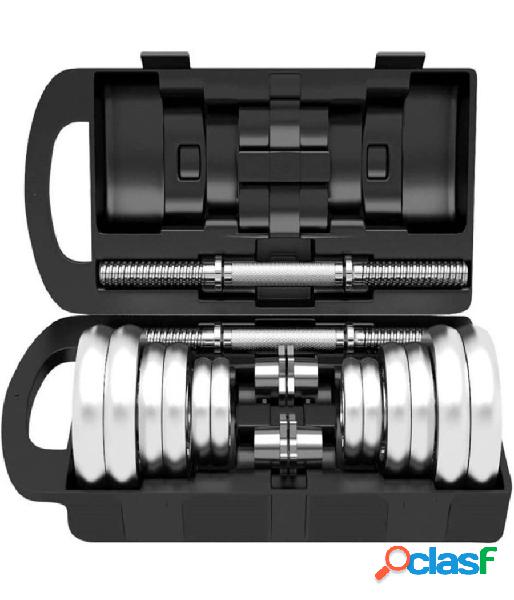 Trade shop - set manubri regolabili dumbbell 30kg manubrio elettrolitico bilanciere palestra