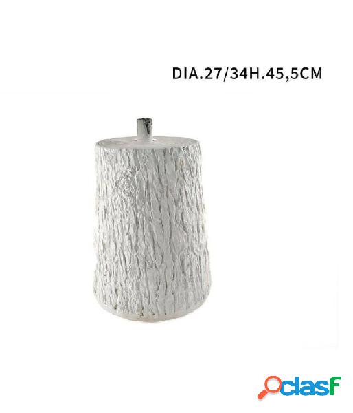 Trade shop - tronco colore bianco base supporto per albero di natale effetto legno diam.27