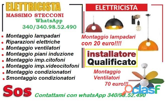 Montaggio ventilatore a soffitto Ostia lido Roma 3