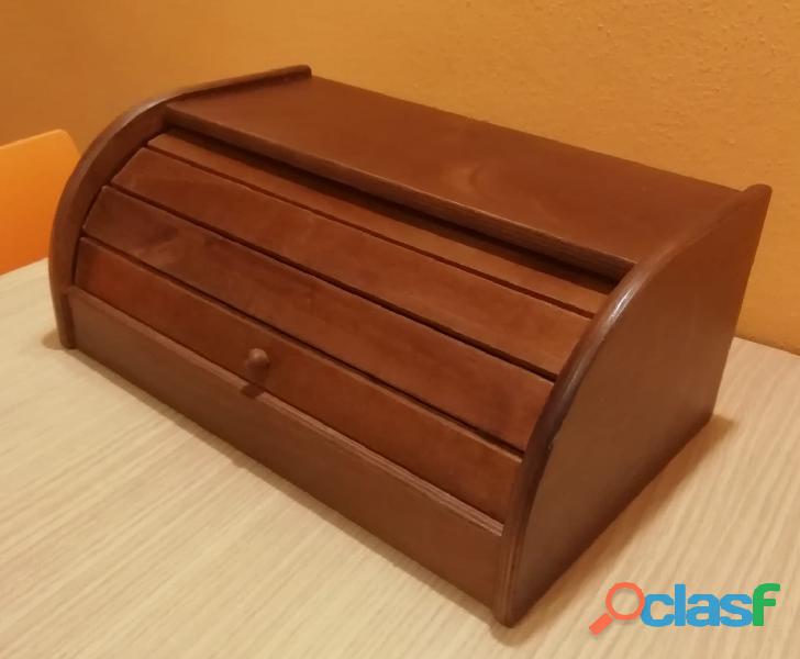 Portapane in legno color noce 4