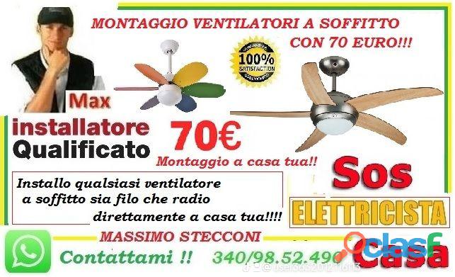 Montaggio ventilatore a pale su Roma da elettricista 1